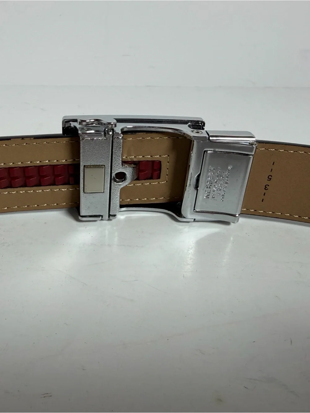 Men's Black Leather Belt with Polished Silver Buckle